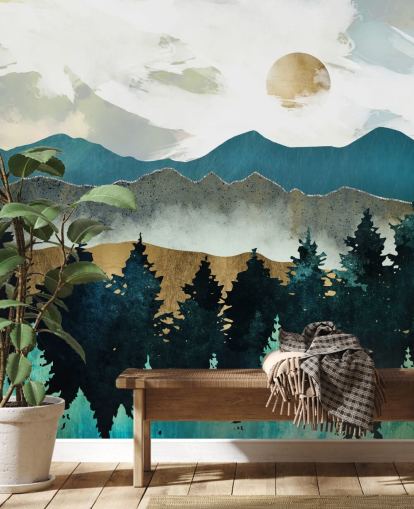 Forest Mist Wall Mural by SpaceFrog Designs