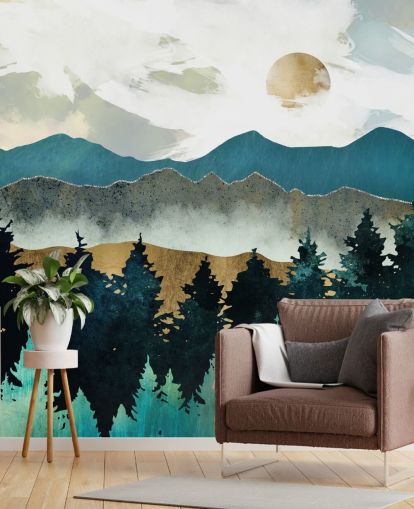 Mural de pared Niebla forestal de SpaceFrog