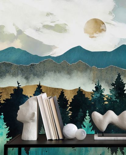 Forest Mist Muurschildering van SpaceFrog Designs Forest Mist Muurschildering van SpaceFrog Designs