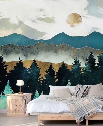 Forest Mist Muurschildering van SpaceFrog Designs Forest Mist Muurschildering van SpaceFrog Designs