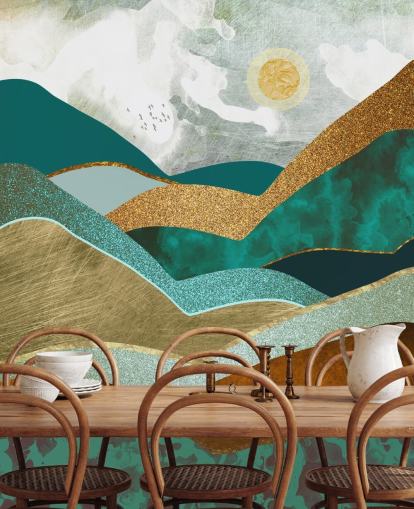 Golden Hills Wall Mural by SpaceFrog Designs