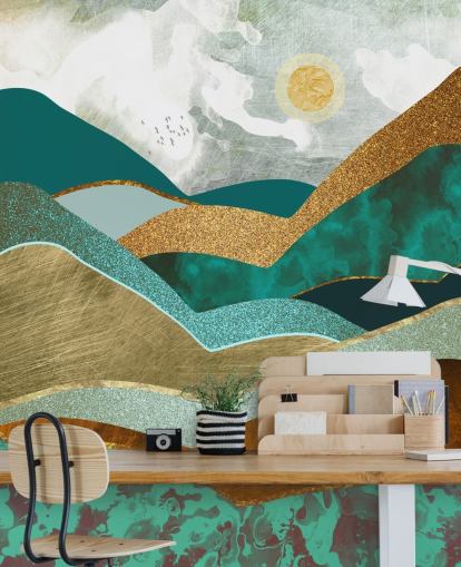 Golden Hills Wandbild von SpaceFrog Designs Golden Hills Wandbild von SpaceFrog Designs
