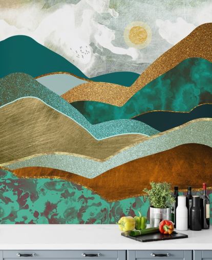 Golden Hills Wall Mural by SpaceFrog Designs