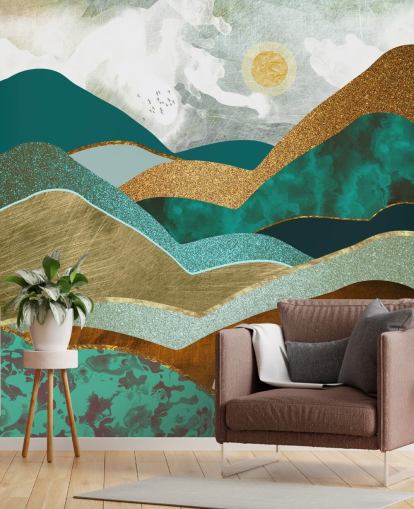 Golden Hills Veggmaleri av SpaceFrog Designs Golden Hills Veggmaleri av SpaceFrog Designs