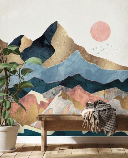 Golden Peaks vægmaleri af SpaceFrog Designs