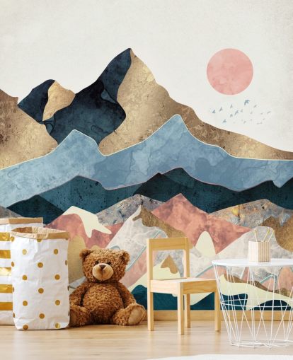 Golden Peaks Wall Mural by SpaceFrog Designs