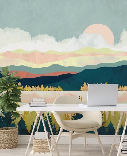 Décoration murale de forêt de lacs par SpaceFrog Designs