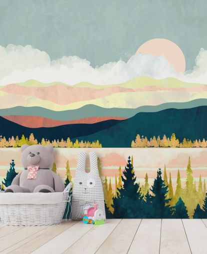 Décoration murale de forêt de lacs par SpaceFrog Designs
