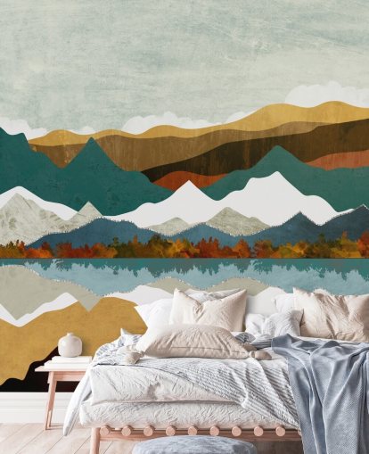 Mountain Refleksjon Veggmaleri av SpaceFrog Designs Mountain Refleksjon Veggmaleri av SpaceFrog Designs