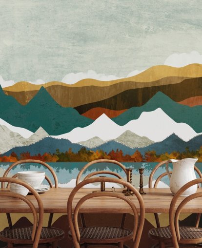 Mountain Reflection Wall Mural by SpaceFrog Designs Mountain Reflection Wall Mural by SpaceFrog Designs