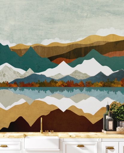 Decorazione murale con riflesso della montagna di SpaceFrog Designs