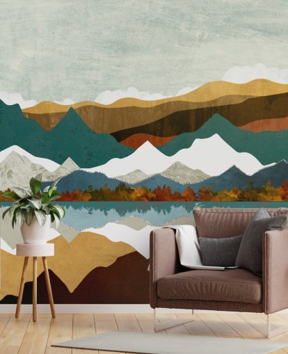 Decorazione murale con riflesso della montagna di SpaceFrog Designs