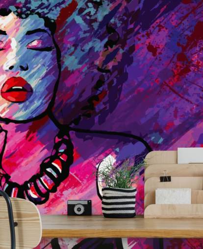 arte abstracto púrpura, rosa y rojo de papel tapiz cantante