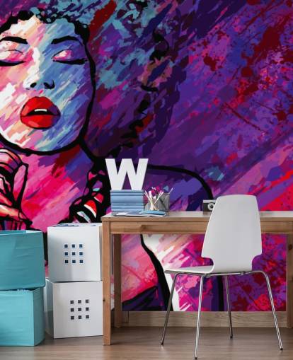 arte abstracto púrpura, rosa y rojo de papel tapiz cantante