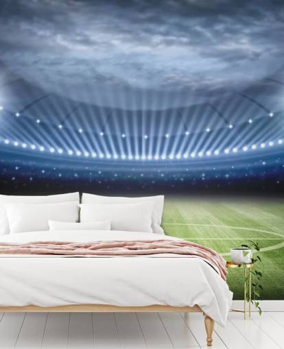 Fotbollsstadion på natten Bakgrund Fotbollsstadion på natten Bakgrund