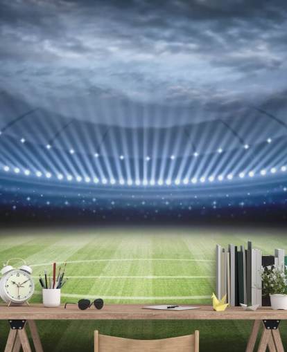 Fondo de pantalla de estadio de fútbol nocturno