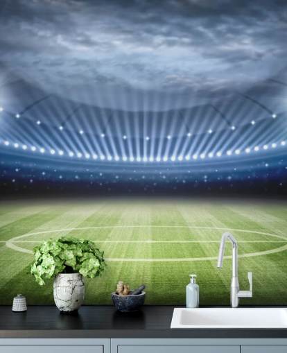 Fondo de pantalla de estadio de fútbol nocturno