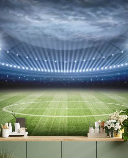Fondo de pantalla de estadio de fútbol nocturno