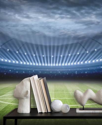 Sfondo dello stadio di calcio di notte