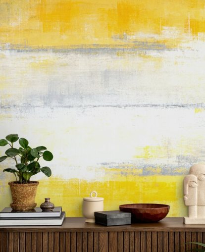 white, yellow and gray abstract painting wallpaper mural called Gray and Yellow Painting for bedrooms and living rooms white, yellow and gray abstract painting wallpaper mural called Gray and Yellow Painting for bedrooms and living rooms