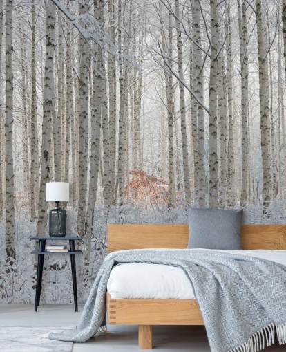 White Nature Behang Muurschildering