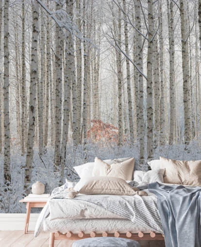 White Nature Behang Muurschildering