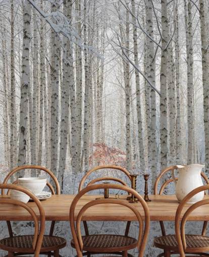 White Nature Behang Muurschildering