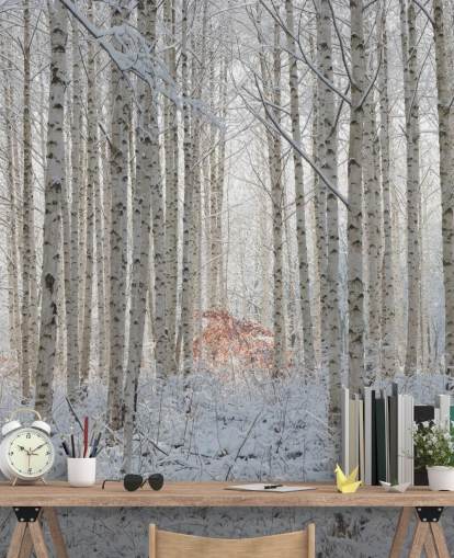 Hvid Natur Tapet Mural