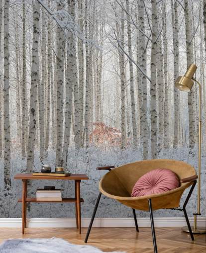 White Nature Behang Muurschildering