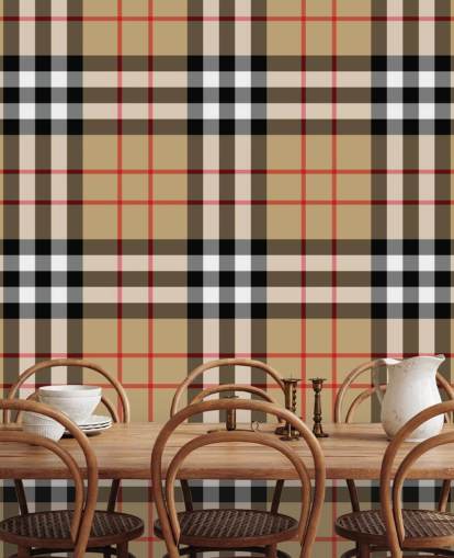 neutral woven tartan wallpaper