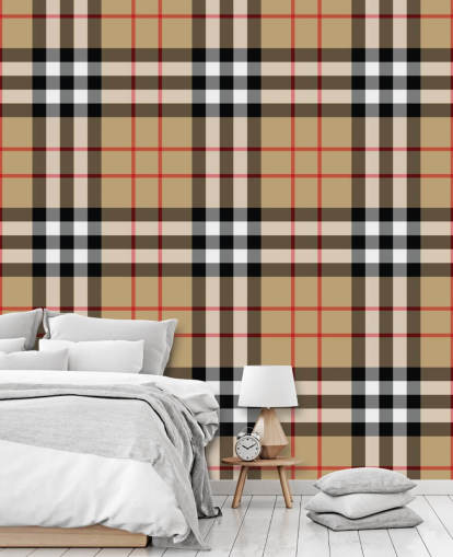 papel pintado tartán tejido neutro