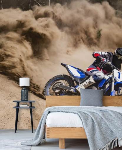 Biker Riding in Dust Wallpaper Biker Riding in Dust Wallpaper
