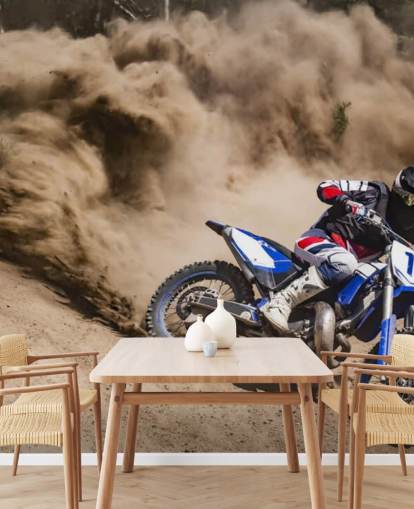 Biker Riding in Dust Wallpaper Biker Riding in Dust Wallpaper