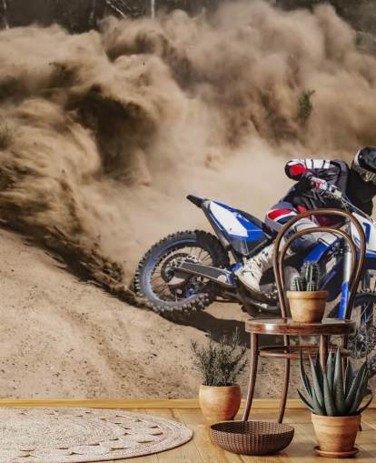 Fondo de pantalla de Biker Riding in Dust