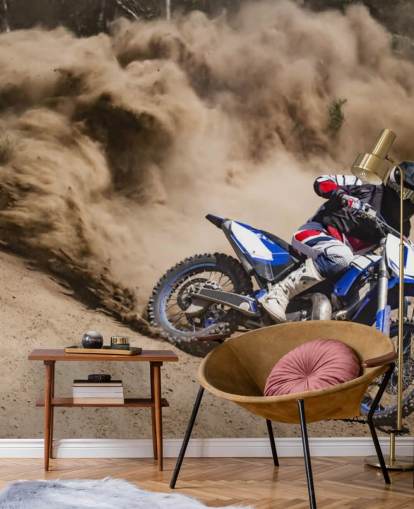 Biker Riding in Dust Wallpaper Biker Riding in Dust Wallpaper