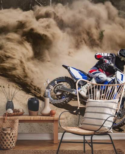 Biker Riding in Dust Bakgrunn