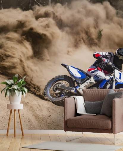 Biker Riding in Dust Wallpaper