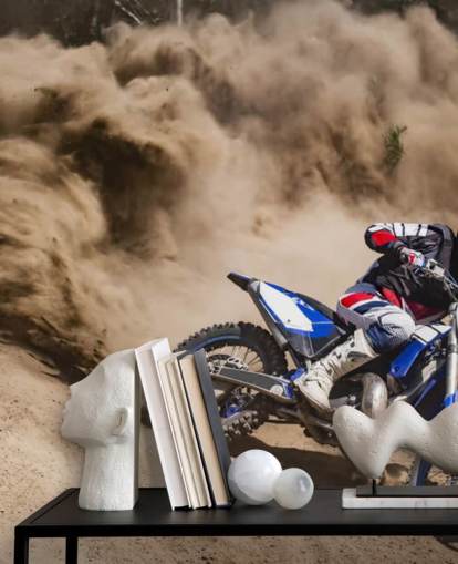 Fondo de pantalla de Biker Riding in Dust
