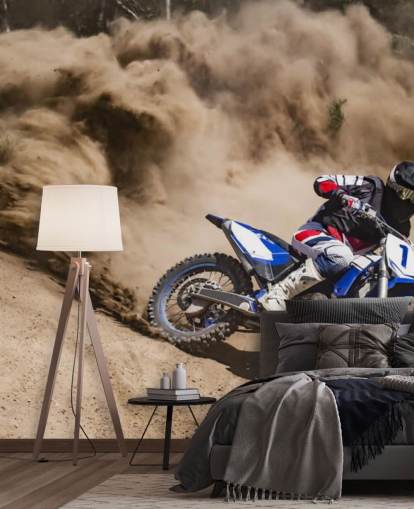 Biker Riding in Dust Wallpaper