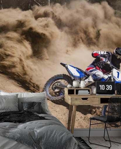 Fondo de pantalla de Biker Riding in Dust