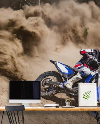 Carta da parati Biker Riding in Dust