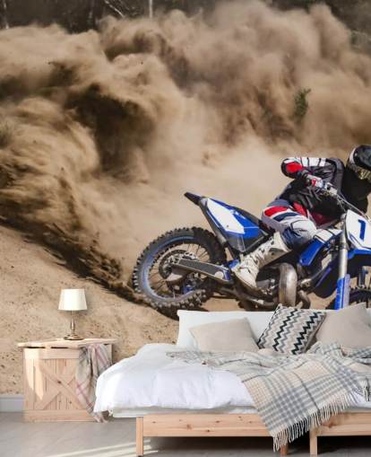 Fondo de pantalla de Biker Riding in Dust