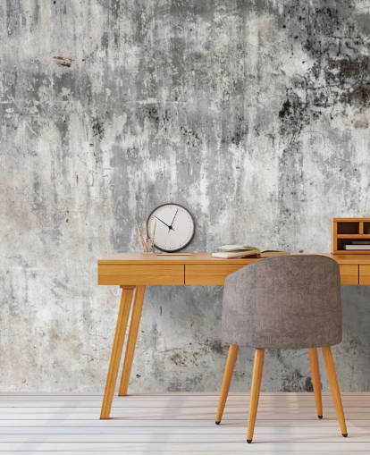 grey and white concrete effect wallpaper mural called Smooth and Old for bedrooms and kitchens