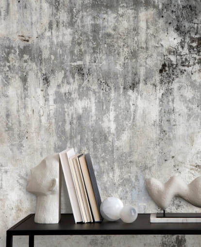 mural de papel pintado con efecto hormigón gris y blanco llamado Smooth and Old para dormitorios y cocinas mural de papel pintado con efecto hormigón gris y blanco llamado Smooth and Old para dormitorios y cocinas