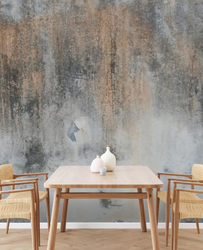 mural de papel de parede de concreto cinza chamado Industrial Art at Wallsauce para cozinhas e quartos