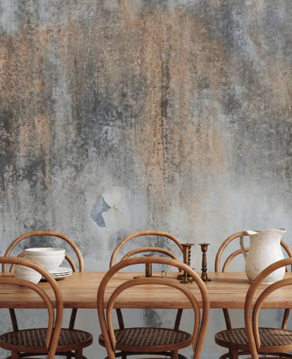 grå betong tapetväggmålning kallad Industrial Art på Wallsauce för kök och sovrum