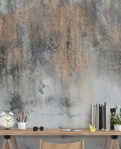 mural de papel pintado de hormigón gris llamado Industrial Art at Wallsauce para cocinas y dormitorios