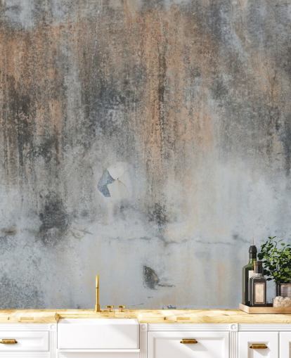 harmaa betonitapetti seinämaalaus nimeltä Industrial Art Wallsaucessa keittiöihin ja makuuhuoneisiin harmaa betonitapetti seinämaalaus nimeltä Industrial Art Wallsaucessa keittiöihin ja makuuhuoneisiin