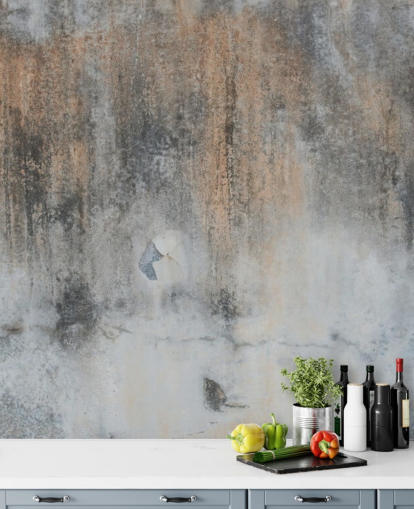gray concrete wallpaper mural called Industrial Art at Wallsauce for kitchens and bedrooms
