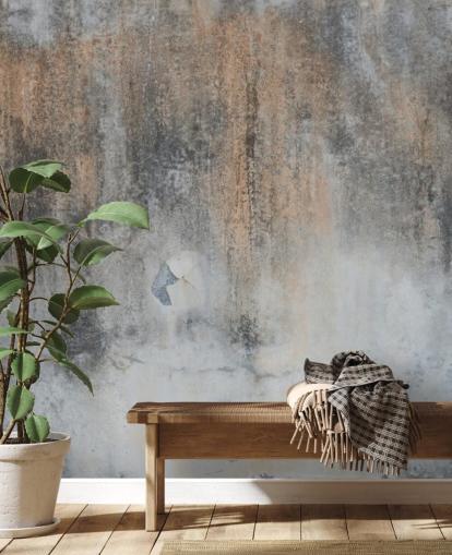 mural de papel de parede de concreto cinza chamado Industrial Art at Wallsauce para cozinhas e quartos